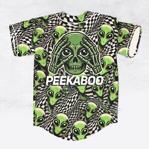 Peekaboo Alien Straight Outta Area 51 Baseball Jersey For EDM Festivals